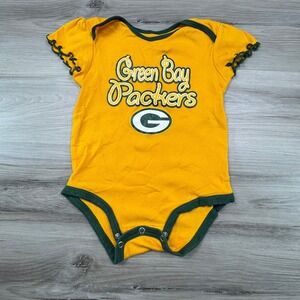 Green Bay Packers Baby Bodysuit Infant 18 Months Yellow‎ NFL Team Apparel